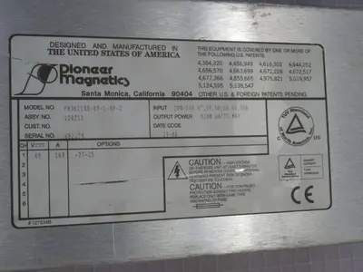 Used PIONEER MAGNATICS PM36218B-8P-1-8P-J DC Power Supplies Texas US | Aucto #1308322