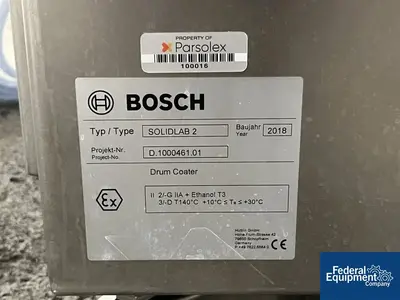 USED Bosch Bosch Tablet Drum Coater, Solidlab 2
