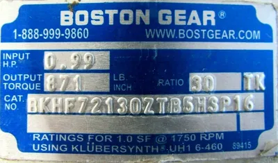 NEW BOSTON GEAR BKHF72130ZTB5HSP16 GEAR REDUCER 30:1