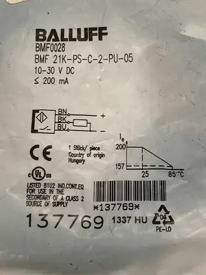 New | in-Stock BALLUFF BMF 21K-PS-C-2-PU-05 Sensors | Surplus Asset Holdings #1206562