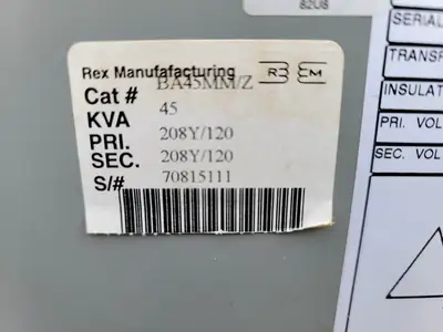 Used REX MANUFACTURING BA45MM/Z Transformers British Columbia CA | Lenmark #264774