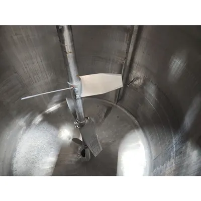 Used 2000L (528 gal) Stainless Sanitary Jacketed Insulated Mix Tank w/ Agitator
