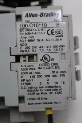 ALLEN BRADLEY 140M-D8E-C25 CIRCUIT BREAKER WITH 100-C23*10 CONTACTOR STOCK 718-A
