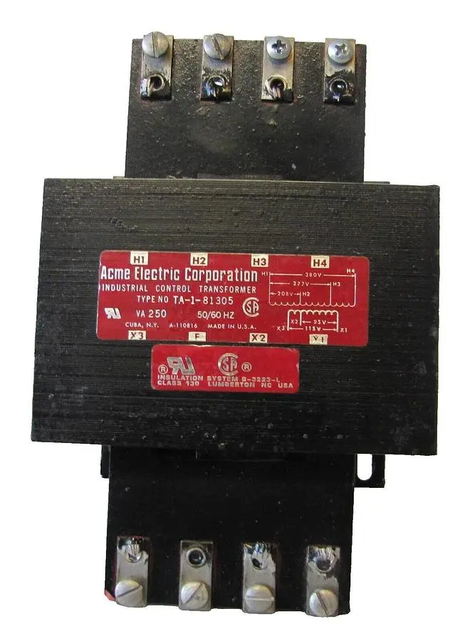 Acme 250 VA Electric Power Control Transformer  208V 277V 380V Input 115v Output