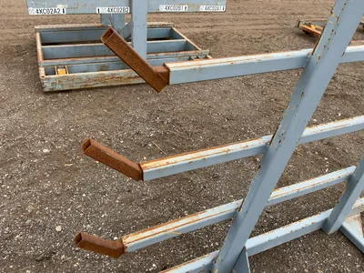 Metal 8-Tier Cantilever Rack, welded together, arms stick out approx. 20” and have metal brackets th...