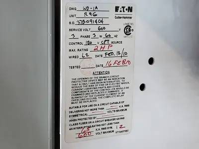 2hp, 600V, 7A, FVNR Starter, Size 1