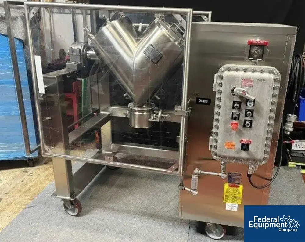 USED Gemco 2 CU FT Gemco Twin Shell Vacuum Dryer, 316 S/S