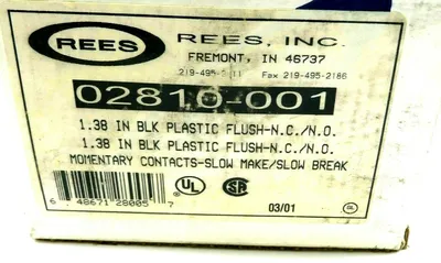 NEW REES 02810001 1 3/8 PLASTIC FLUSH BLK-BLK