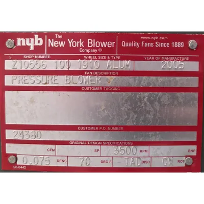 NEW NEW YORK BLOWER CO. 1910 ALUM