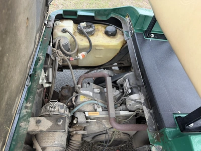 (1) 2017 E-Z-Go golf cart with a Kawasaki gas engine, model 625111G01, includes canopy, ball cover, ...