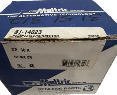 NEW MELTRIC 31-14023 RECEPTACLE 30A 600V 3-PHASE NEMA 3R DR30 3114023