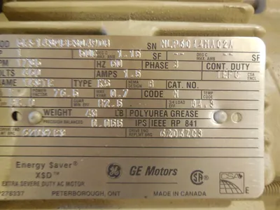 NEW GE 5KS143QBB3049D8 MOTOR 1 HP 1735 RPM 3 PHASE 60HZ