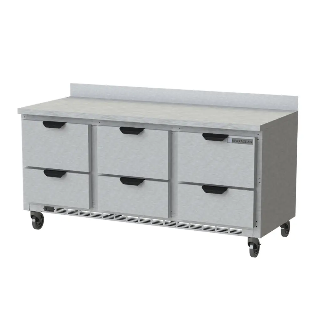 Beverage-Air WTRD72AHC-6 72" Worktop Refrigerator W/ (3) Section, 115v