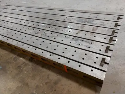 6.5' (80") x 22' (264")  T SLOTTED FLOOR PLATE PLANER TABLE: STOCK #13637