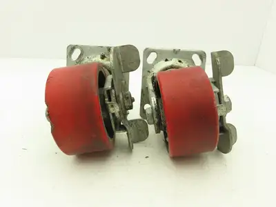 4" Caster Wheel Poly/Cast Locking Swivel Base 2" Wide 5-1/2" Height Lot of 2