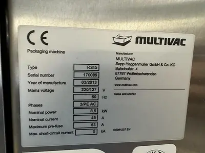 USED 2013 MULTIVAC 245 ROLLSTOCK MACHINE