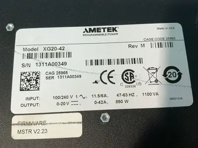 Used AMETEK XG2042 DC Power Supplies Ohio US | HGR 24 #1463373