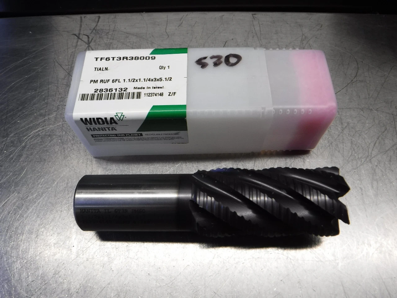 Widia/Hanita 1.5" 6 Flute HSS Roughing Endmill TF6T3R38009 (LOC1498A)