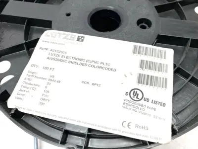 USED LUTZE FLEXIBLE ELECTRONIC CABLE (C) PLTC PVC SHIELDED