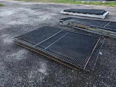 Woven Wire Tool Crib Security Fencing System w/Twin Accordion Gate Doors