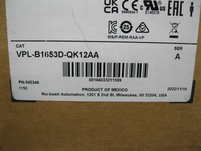 New | in-Stock Allen-Bradley VPL-B1653D-QK12AA Motor Control Parts New Hampshire US | Bitter End Trading #1452832