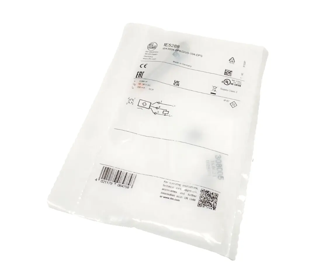 IEK3004-BPKG/US-104-DPS, IE5288 | ifm IE5288 Inductive Sensor M8 x 1 Diameter M12 4-Pin IEK3004-BPKG/US-104-DPS - New