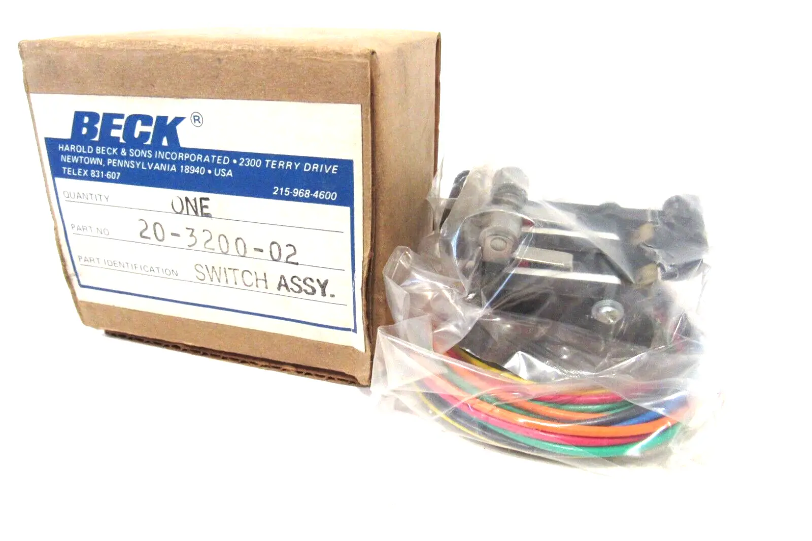 NEW BECK 20-3200-02 SWITCH ASSEMBLY 20320002