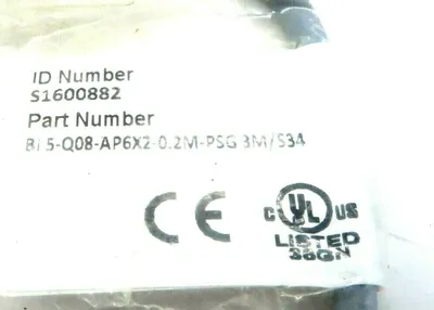 NEW TURCK BI5-Q08-AP6X2-0.2M-PSG3M/S34 SENSORS S1600882 BI5Q08AP6X202MPSG3MS34