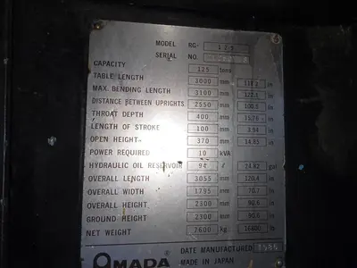 USED AMADA RG 125-30