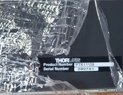 THORLABS PTR11108 OPTICAL TABLE TOP (6' x 4.1' x 8.3")