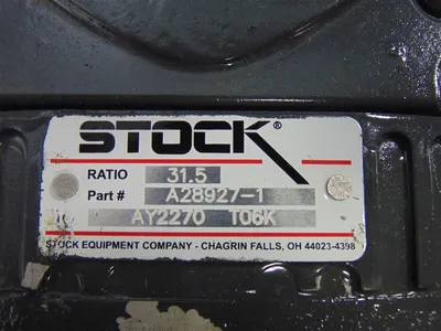 Stock Equipment Company A28927-1 Gear Speed Reducner 31.5 Ratio New