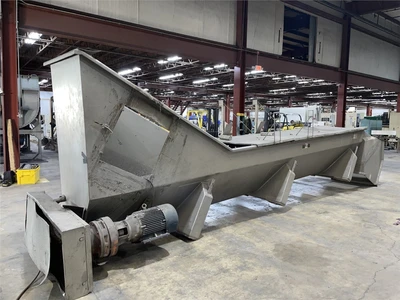 24" Diameter x 20'6" L Wolfking Stainless Incline Screw Conveyor