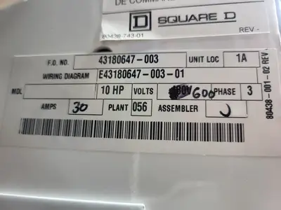 USED SQUARE D MODEL 6