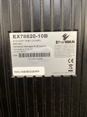 EtherWAN EX78820-10B 8-Port Hardened Managed PoE Switch @2B