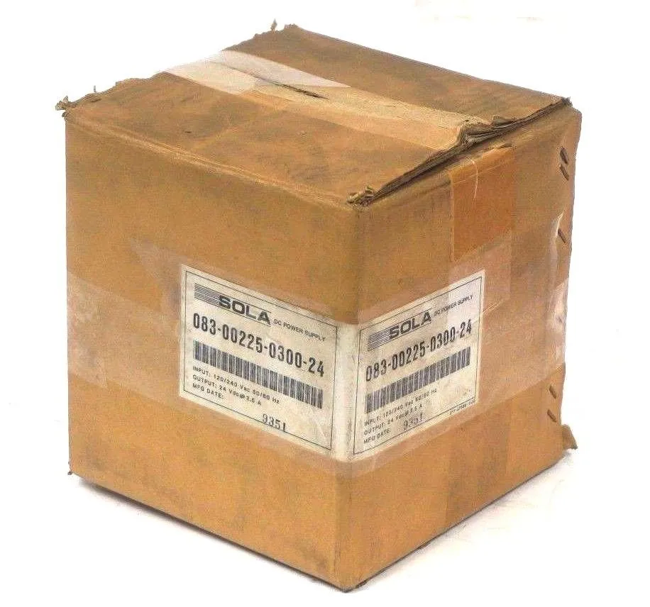 NEW SOLA 083-00225-0300-24 DC POWER SUPPLY 120/240VAC, 08300225030024