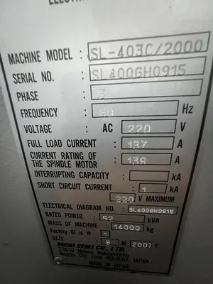 2007 MORI SEIKI SL-403C/2000 CNC TURN CENTER Lathes CNC | Asset Exchange Corporation (20)
