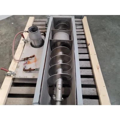 Used 9" Dia X  32" Long Stainless Steel Screw Auger Feeder