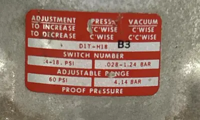Used BARKSDALE D1T-H18 Miscellaneous Equipment (Electrical & Power) | Surplus Asset Holdings #1203604