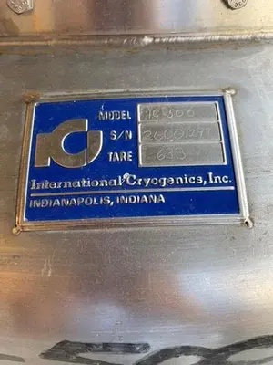 International Cryogenics IC 500 Helium Dewar Storage Tank on Wheels