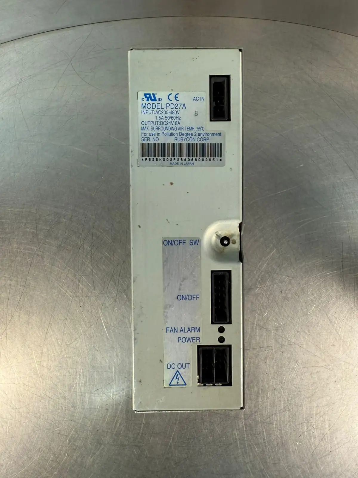 Rubycon Power Supply PD27A Inp. AC200-480V 1.5A 50/60 Ou: DC24V 8A (8.3.1)
