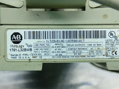 Used ALLEN BRADLEY 1761L32BWB Programmable Logic Controllers Ohio US | HGR 24 #981403