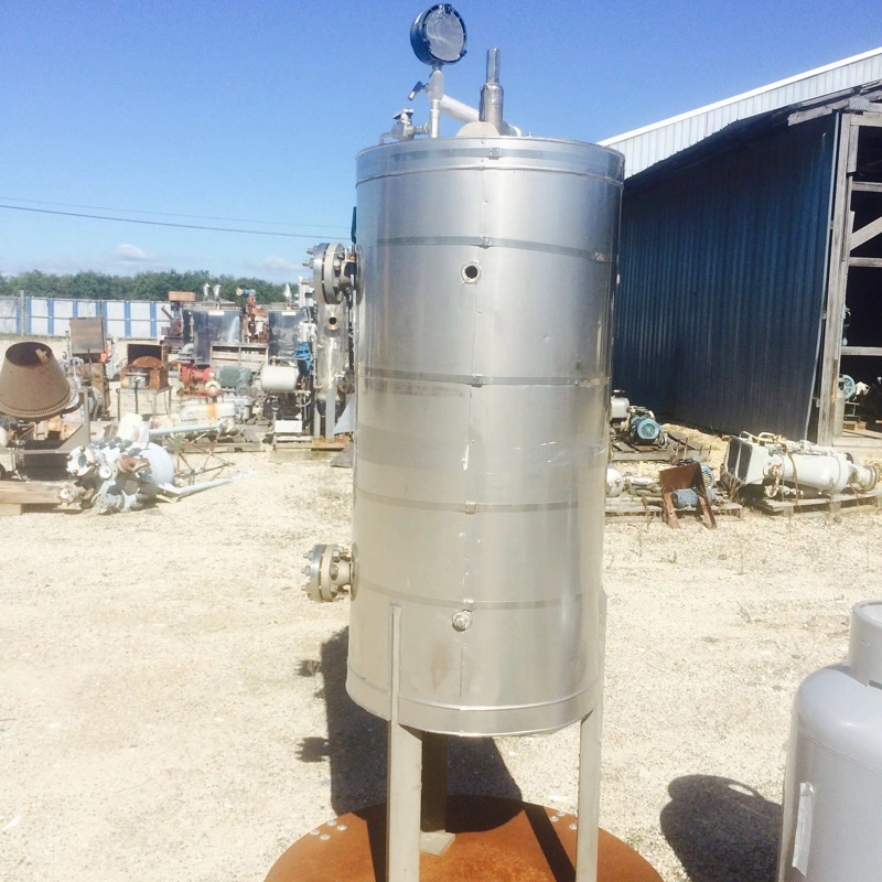 Used approximately 80 gallon vertical T316L stainless steel tank