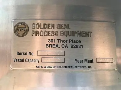400 Gal Golden Seal Process Equipment Vertical Stainless Steel Tank W/Top Manway