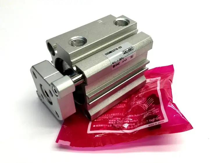 Used SMC COMPACT GUIDE ROD CYLINDER, CQM Pneumatic Cylinders | Maverick Industrial Sales #1106597