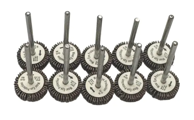 CGW 3/4" x 3/16" x 1/8" Mini Flap Wheels 80 Grit Aluminum Oxide 10 Pack