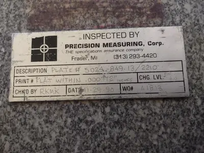 8' X 4' X 14" CHALLENGE PRECISION LAYOUT INSPECTION GRANITE TABLE: STOCK #23789