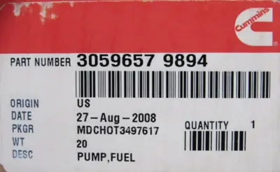 NEW CUMMINS 3059657-0 INJECTOR PUMP 3408324 3059657-9894 30596570