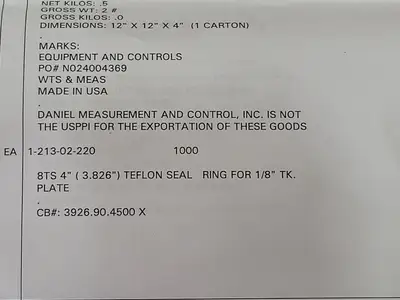 4" Teflon Seal Rings