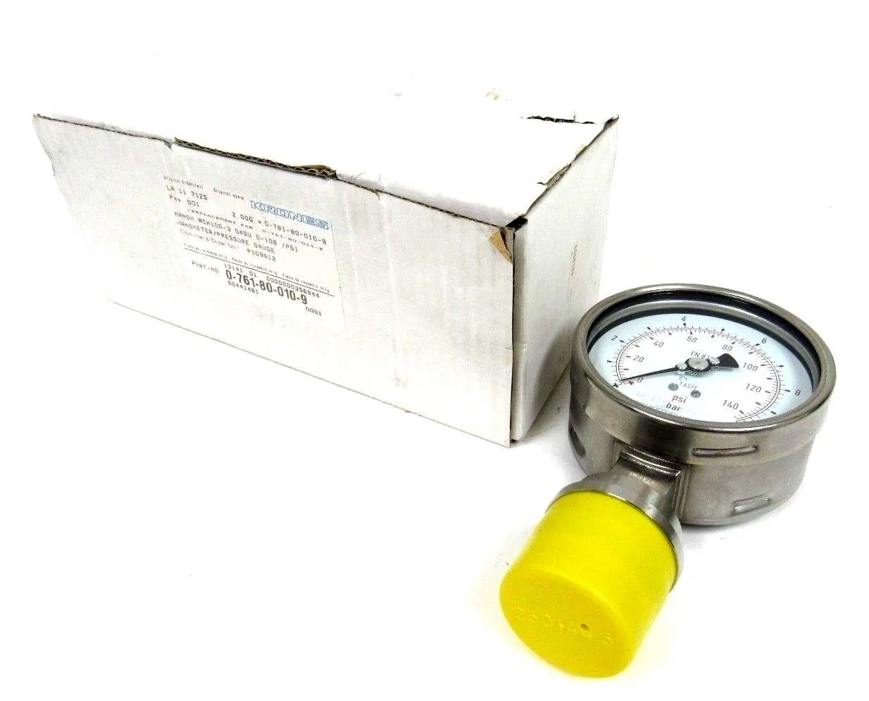NEW KRONES 0-761-80-010-9 PRESSURE GAUGE 0761800109 EN-837-1 0-10 BAR
