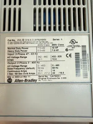 Allen-Bradley 20A-D-014-A-3-AYNANNN /A Power Flex 70 (7.3.1)